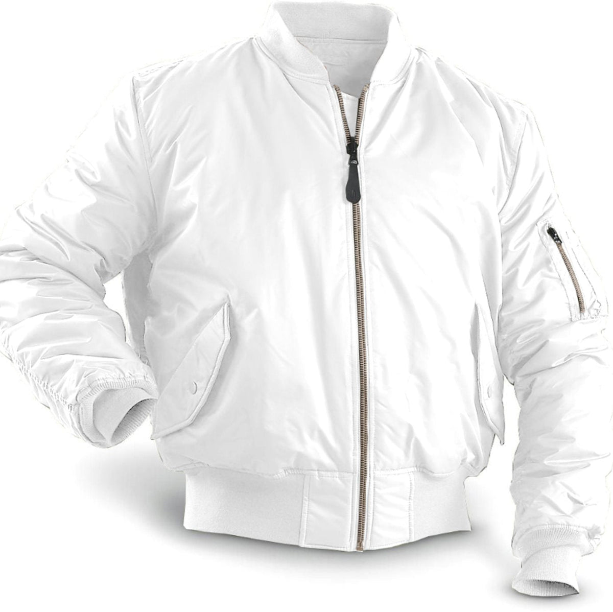Men's quilted winter bomber jacket by Homixa with zip front, elastic cuffs, and pocket details.