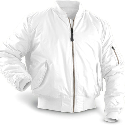 Men's quilted winter bomber jacket by Homixa with zip front, elastic cuffs, and pocket details.