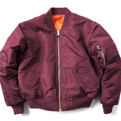 Men's quilted winter bomber jacket by Homixa with zip front, elastic cuffs, and side pockets, designed for warmth and style.