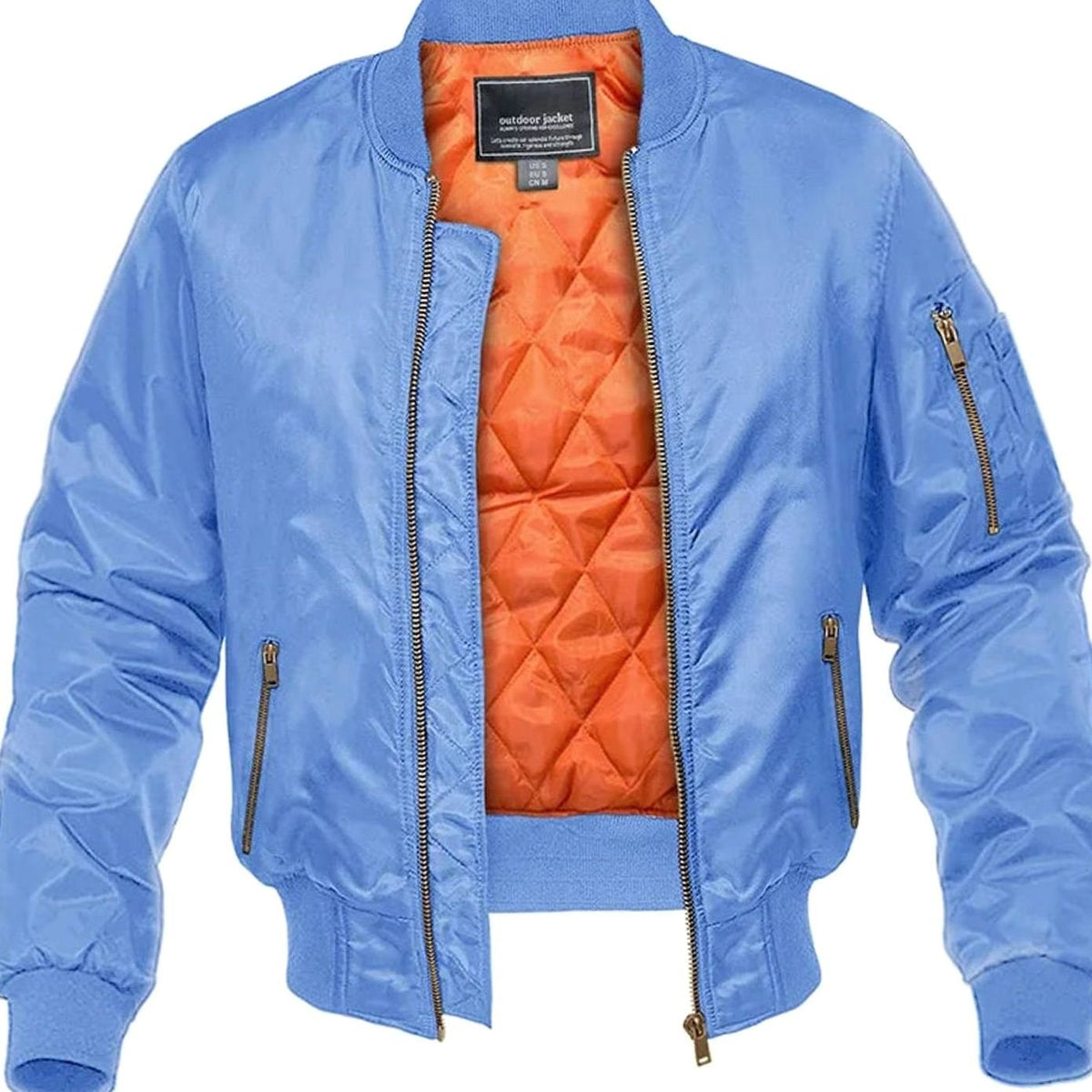 Men's quilted winter bomber jacket by Homixa with zip front, elastic cuffs, and multiple pockets, suitable for cold weather.