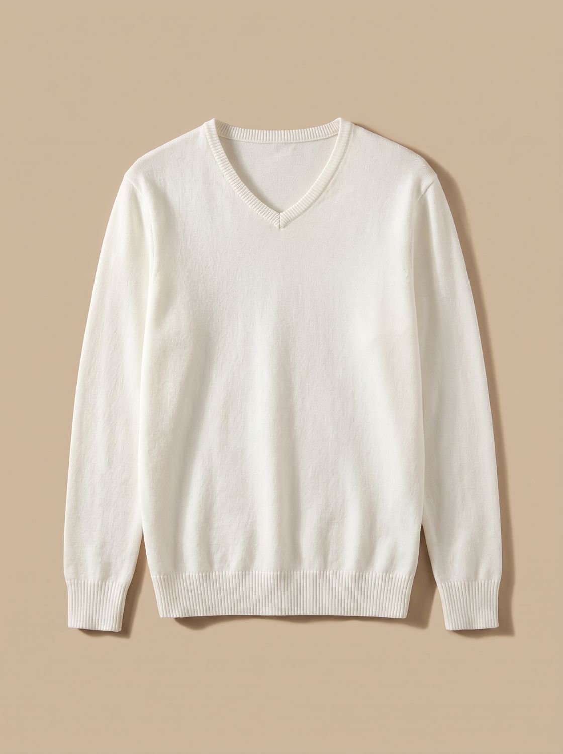 Men's Homixa slim-fit fine-knit V-neck stretch sweater with ribbed hem and sleeve cuffs, displayed on a neutral background.