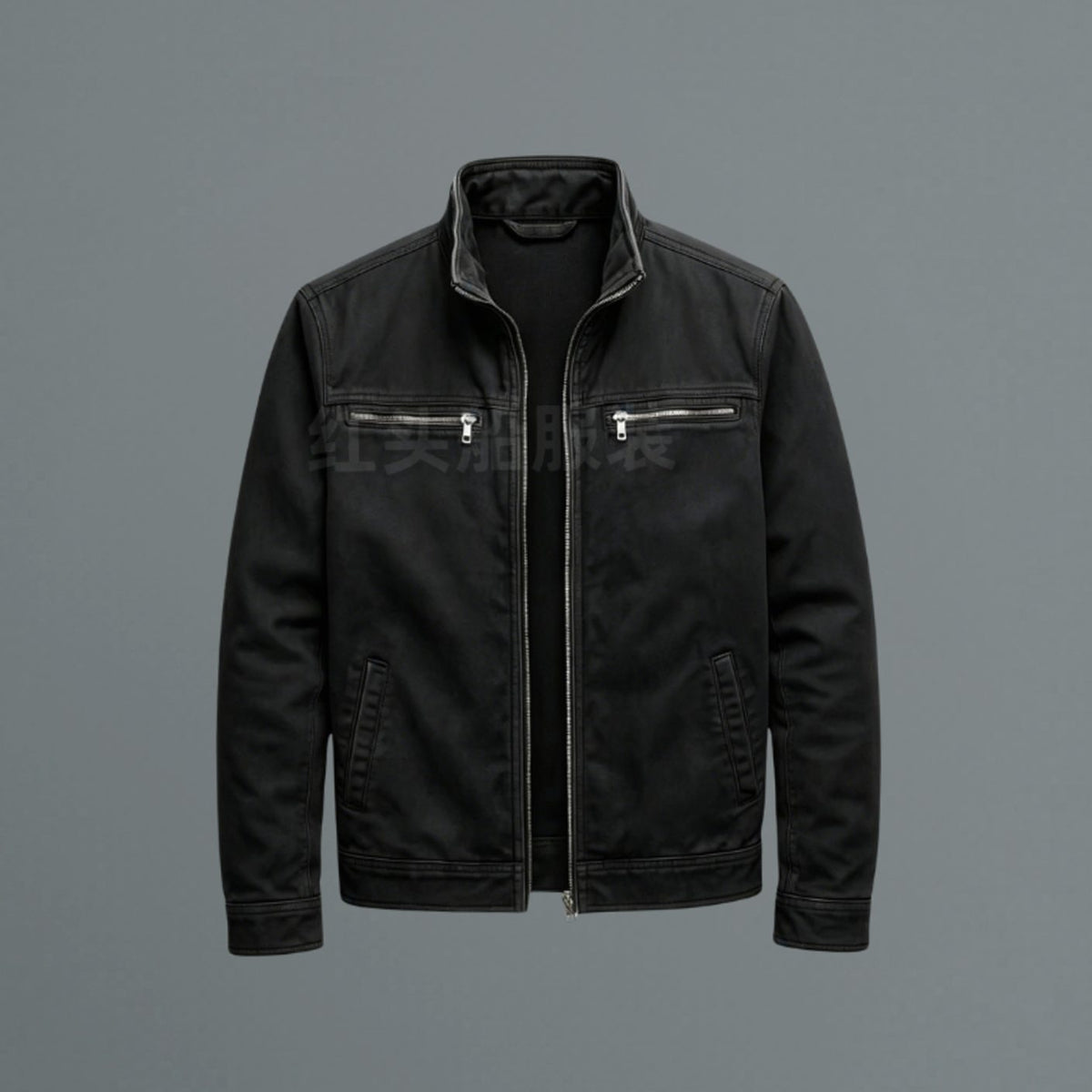 Men's slim-fit Homixa bomber jacket with stand collar, structured design, and full-zip front, styled for a modern look.