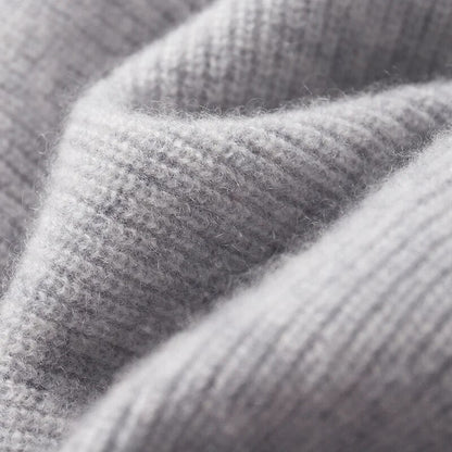 Homixa Bellisse men's fine-knit zip-up hoodie with plain hood and straight cuffs in blue, showcasing a sleek, soft cashmere design.