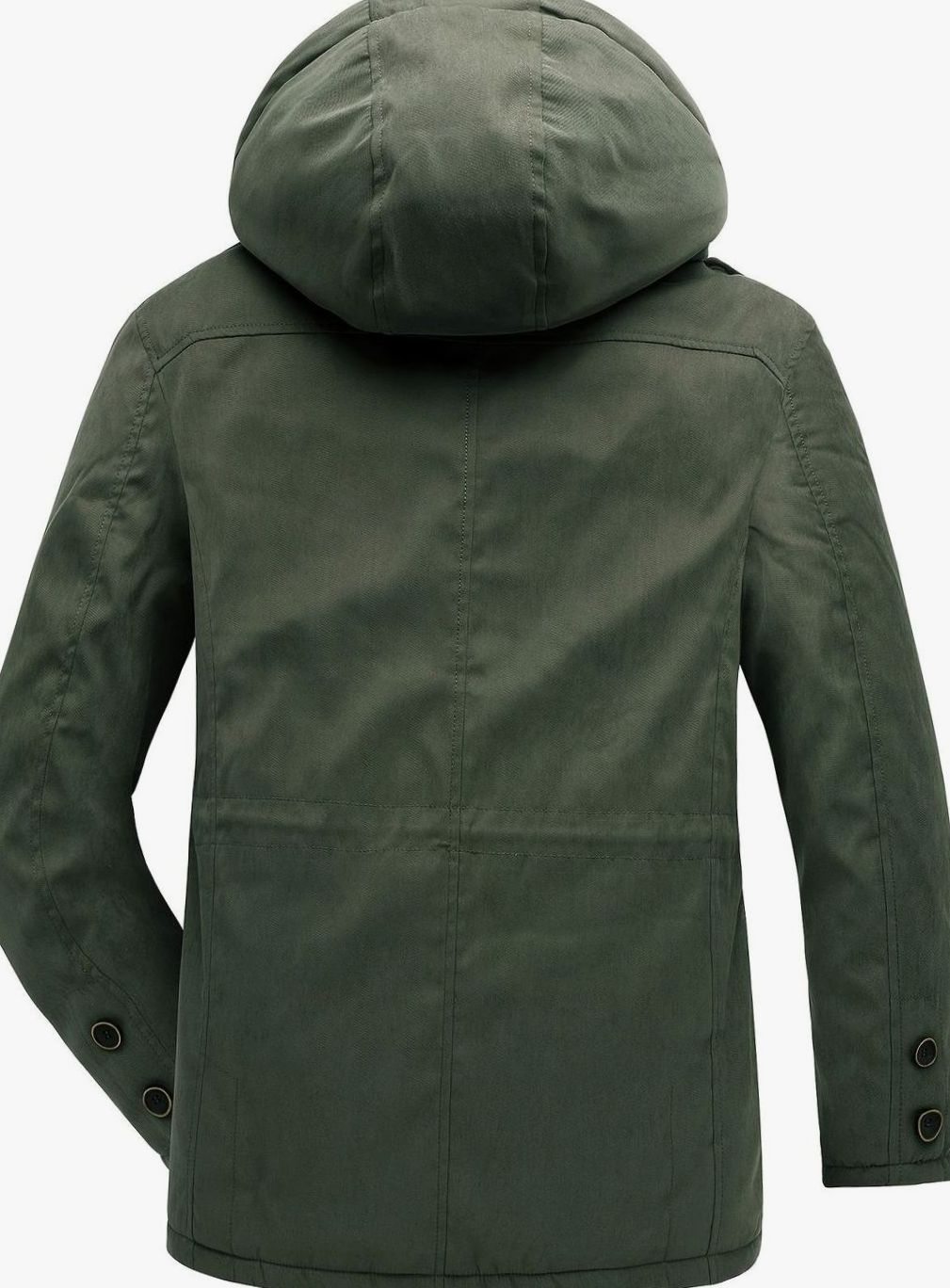 Men's Homixa utility jacket with adjustable hood, insulated padding, and multiple cargo pockets, suitable for outdoor wear.