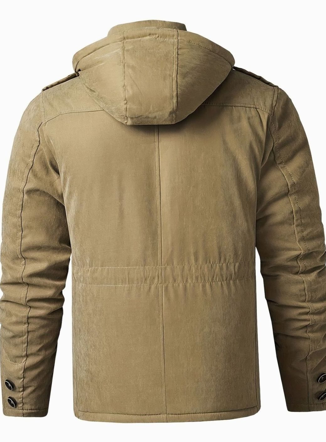 Men's Homixa utility jacket with adjustable hood, insulated padding, and multiple cargo pockets, perfect for outdoor wear.