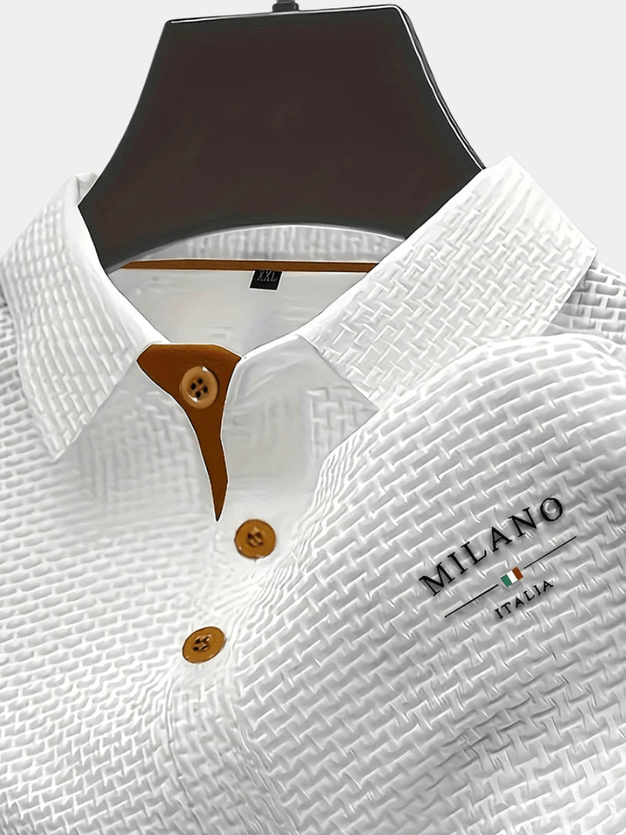 Milano Italia | Men's Textured Short-Sleeve Polo Shirt - product image 2