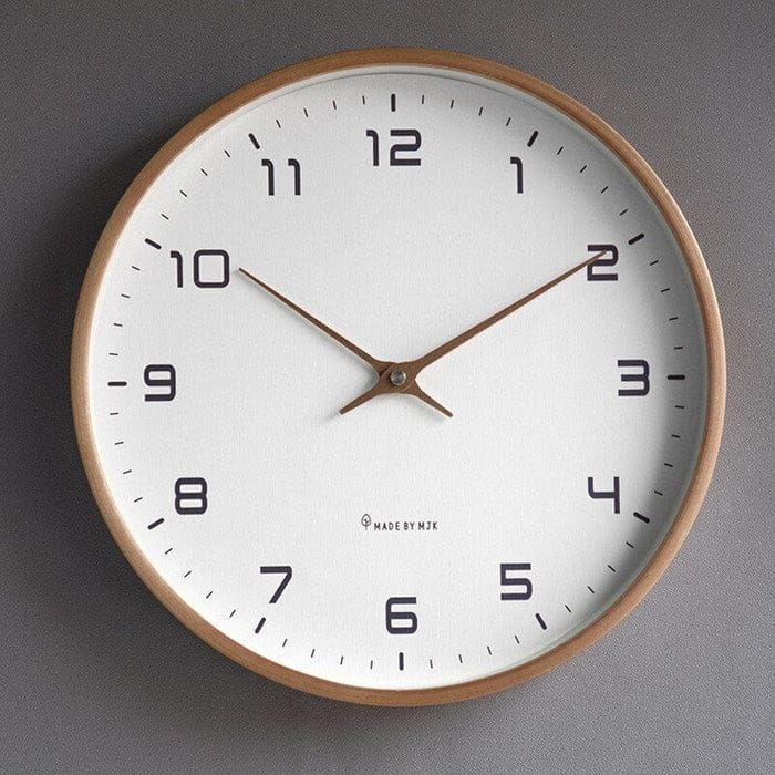 MJK | Round Wood-Look Wall Clock with Minimalist Dial - product image 1