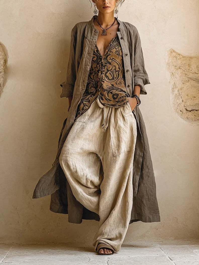 Nadine | Women's Printed-Camisole 3-Piece Wide-Leg Pant Set - product image 1