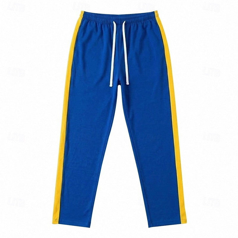 Harper & Wells Damian relaxed side-stripe sweatpants in grey, featuring comfortable fit and stylish side stripe details.