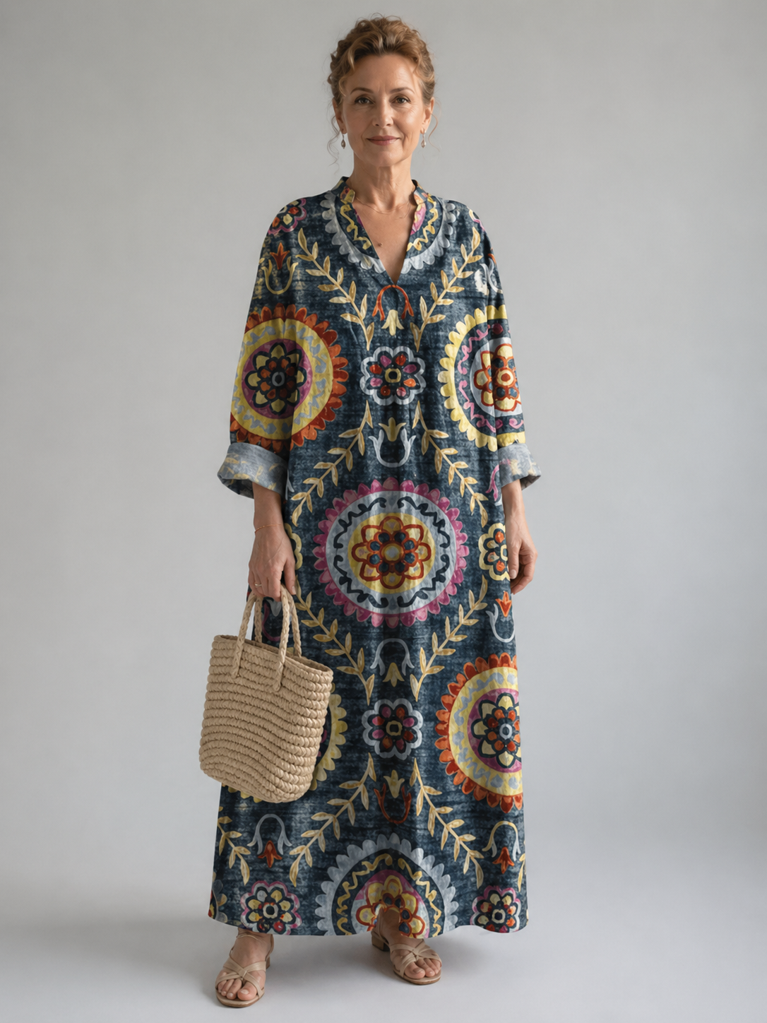 Olivia | Women's Medallion-Print V-Neck Maxi Dress - product image 1