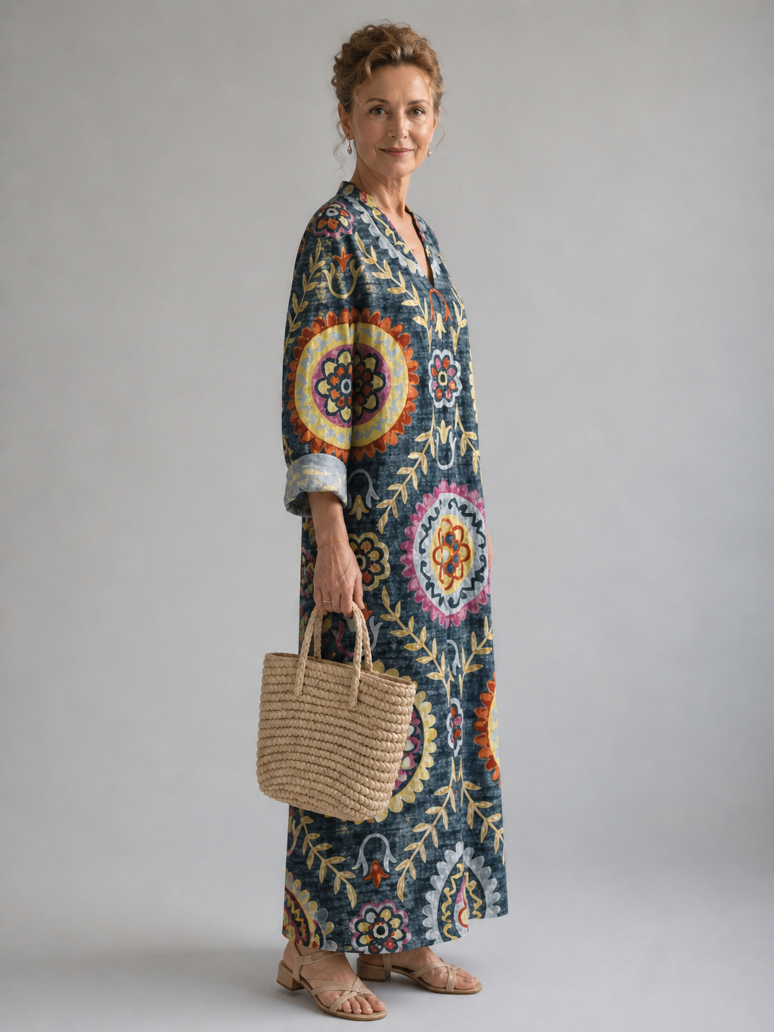 Olivia | Women's Medallion-Print V-Neck Maxi Dress - product image 2