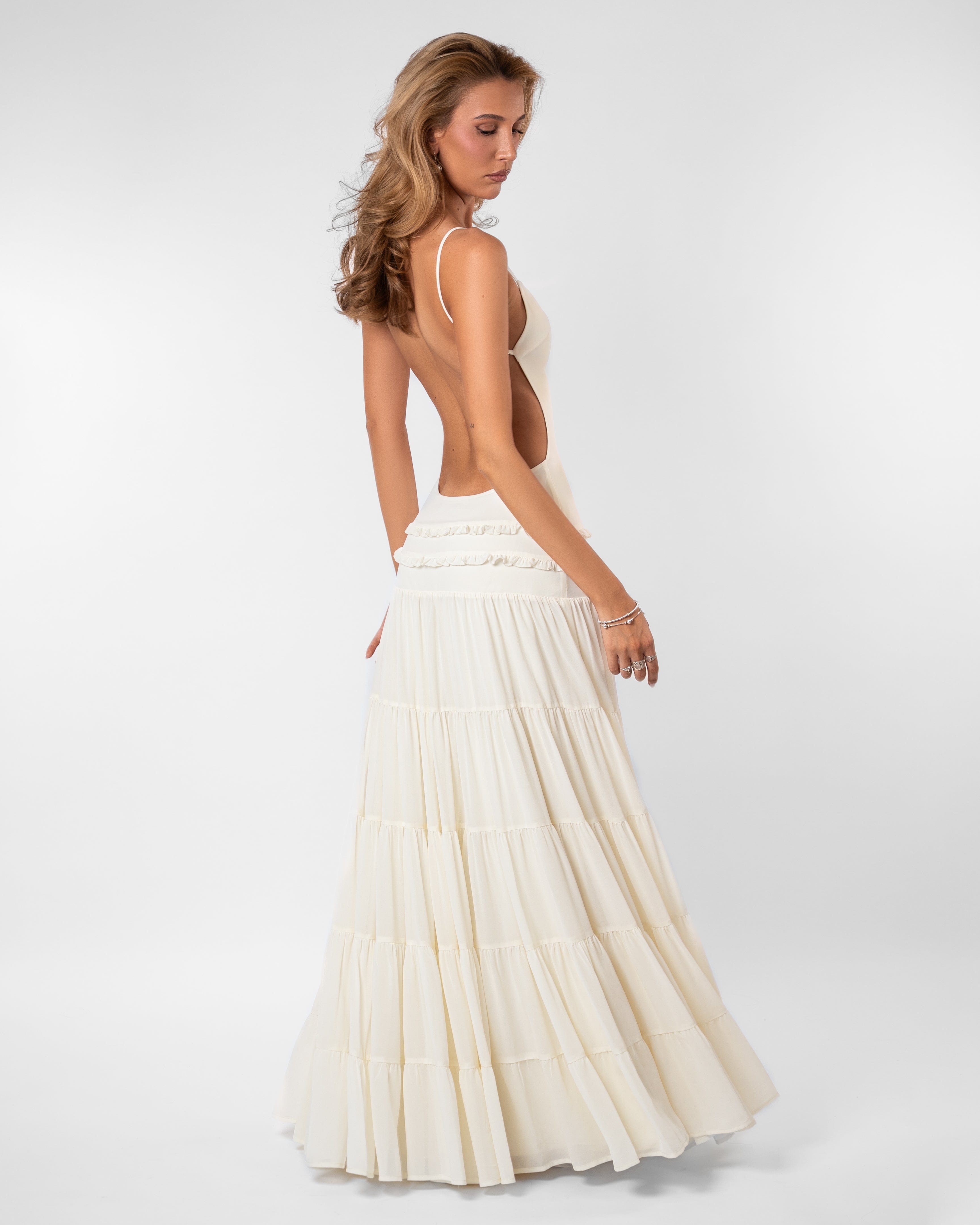 Rosalie | Women's Tiered Spaghetti-Strap Maxi Dress - product image 3