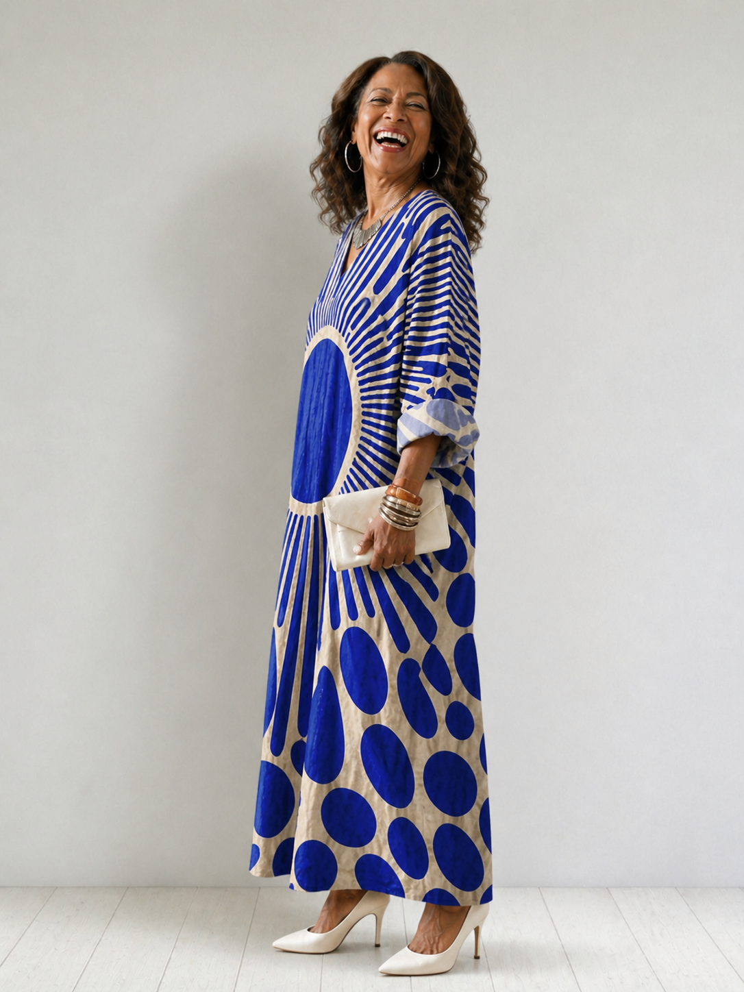 Rosemary | Women's Sunburst-Print V-Neck Maxi Dress - product image 2