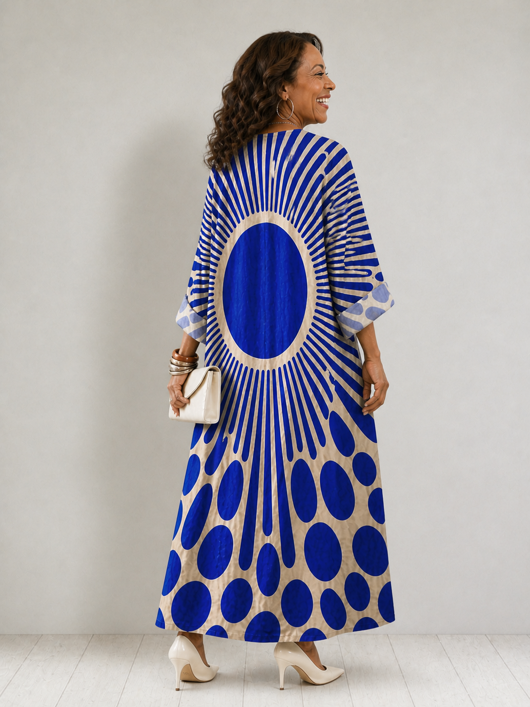 Rosemary | Women's Sunburst-Print V-Neck Maxi Dress - product image 3