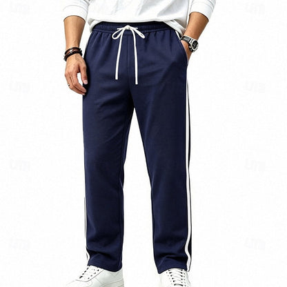 Harper & Wells Damian relaxed side-stripe sweatpants in soft fabric, featuring a comfortable fit and stylish side stripe detail.