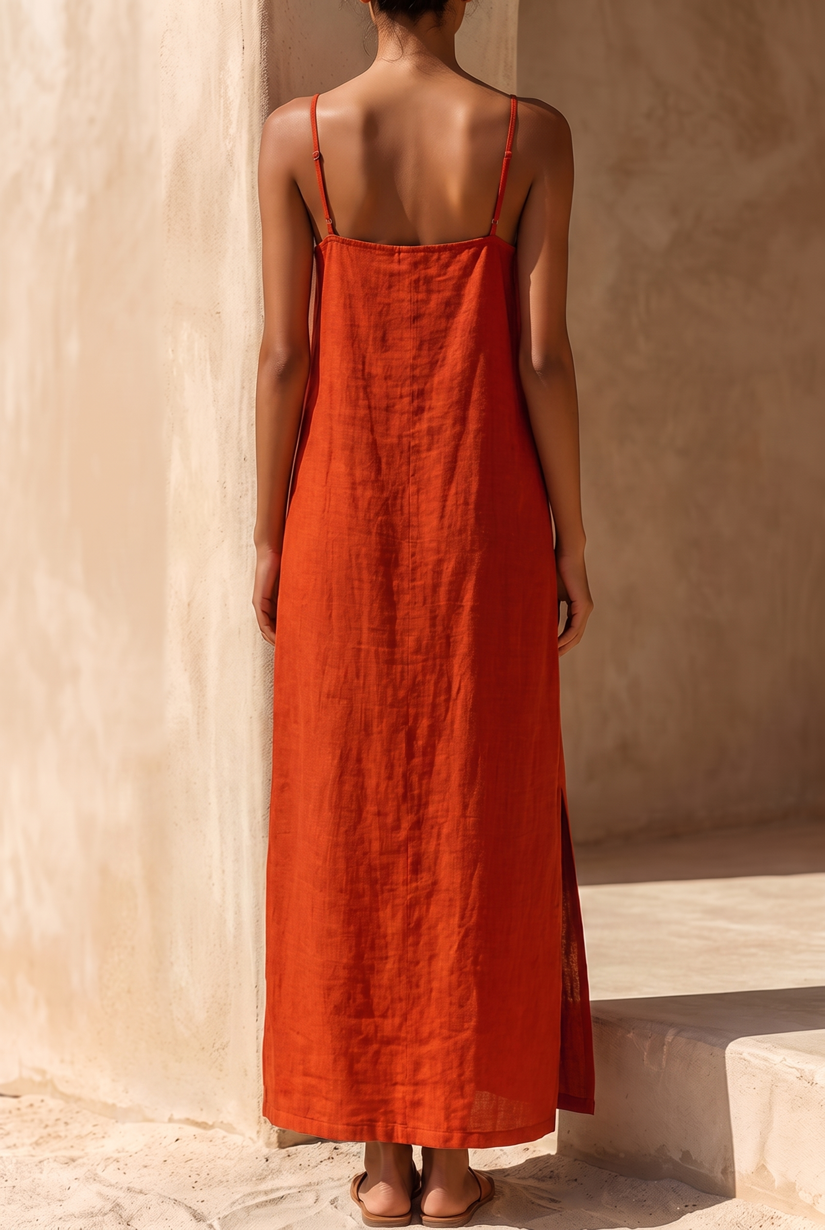 Ruby | Women's Square-Neck Spaghetti-Strap Side-Slit Maxi Dress - product image 3