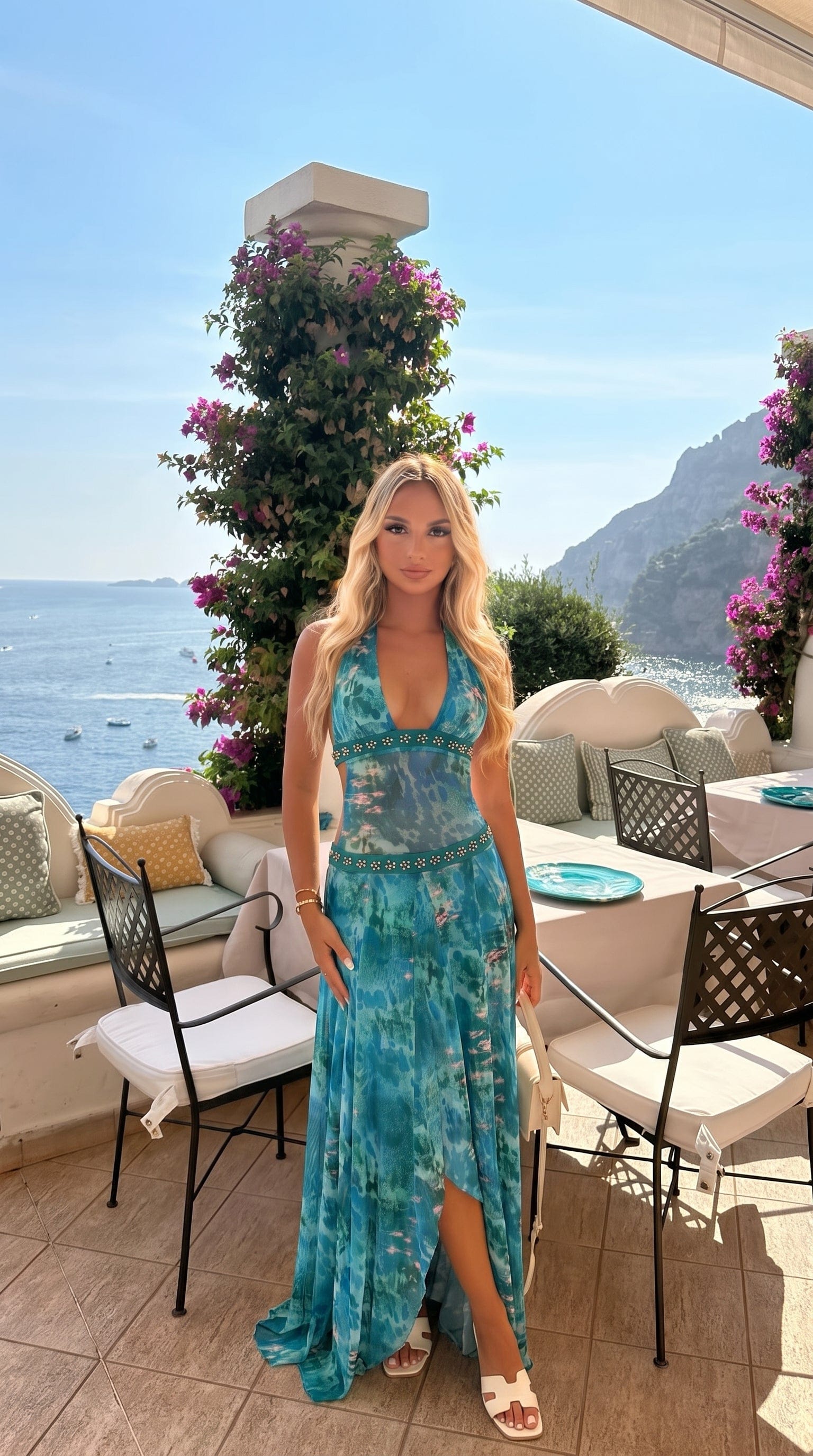 Sienna | Women's Printed Halter-Neck Maxi Dress - product image 4