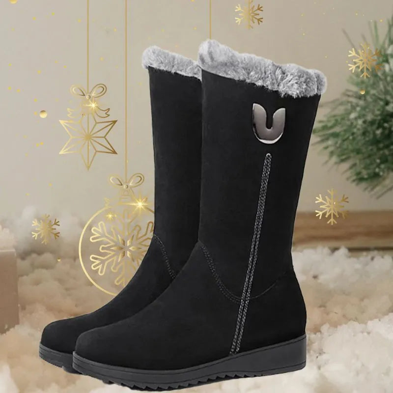 Homixa women's snow boots showcasing waterproof design, cozy lining, and durable soles ideal for winter weather.