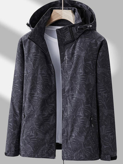 Women's waterproof windproof hooded jacket by Lunirel, stylish and lightweight with an adjustable hood and practical design.