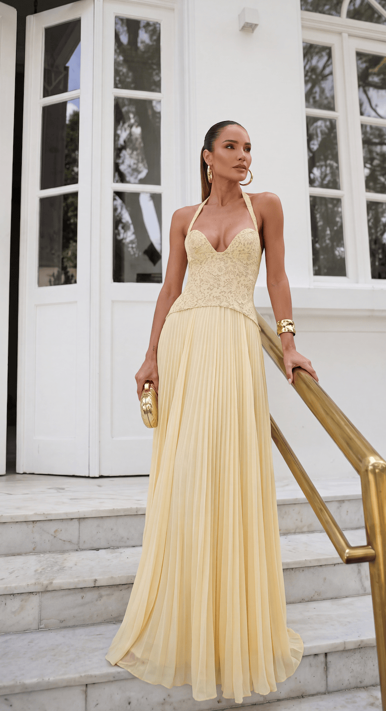 Valentina | Women's Fitted-Bodice Spaghetti-Strap Maxi Dress - product image 3