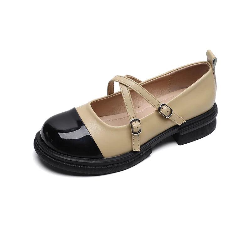Homixa women's Mary Jane shoes with leather upper, low heel, casual touchy style, perfect for everyday wear.