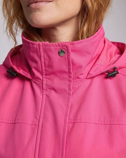 Homixa water-repellent longline parka with hood and adjustable drawstring waist, stylish weather-resistant outerwear for women