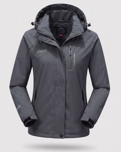 Homixa water-resistant hooded winter jacket with zip pockets and adjustable cuffs, suitable for cold and wet weather.