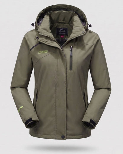 Homixa water-resistant hooded winter jacket with zip pockets and adjustable cuffs, designed for cold, wet weather.