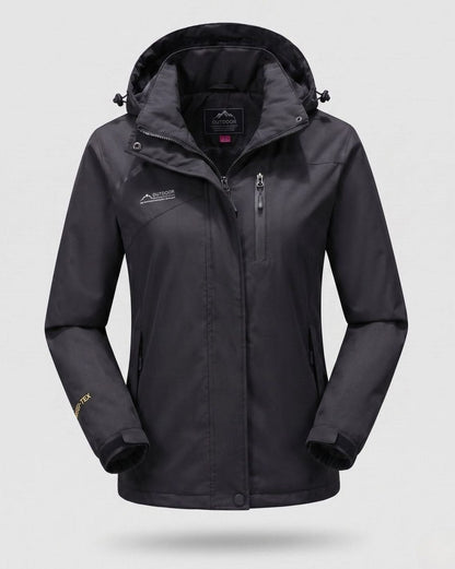 Homixa water-resistant hooded winter jacket with zip pockets and adjustable cuffs, designed for cold, wet weather.