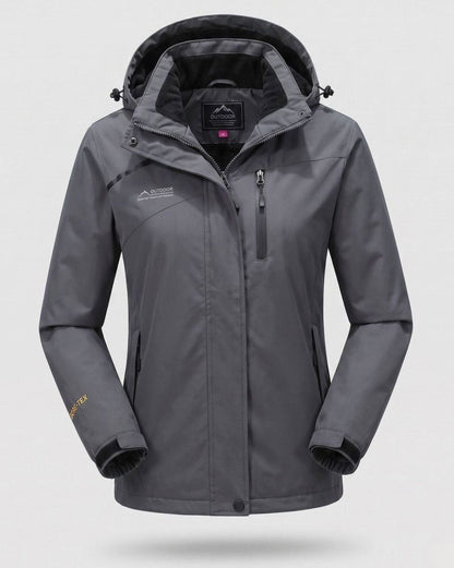 Homixa water-resistant hooded winter jacket with zip pockets and adjustable cuffs, designed for cold weather protection.