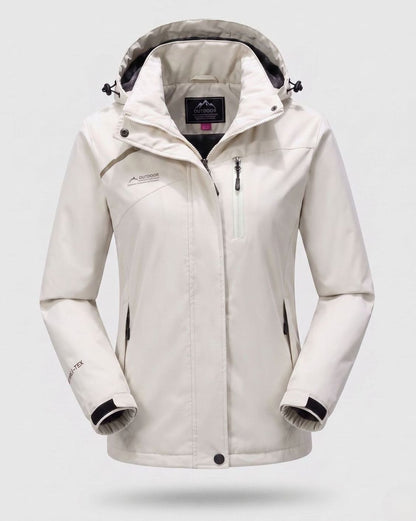Homixa water-resistant hooded winter jacket with zip pockets and adjustable cuffs, designed for cold weather protection and comfort.