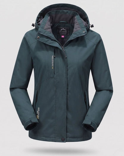Homixa water-resistant hooded winter jacket with zip pockets and adjustable cuffs, designed for cold, wet weather.
