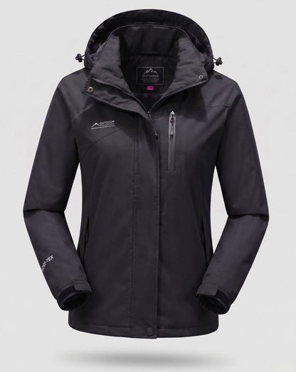 Homixa water-resistant hooded winter jacket with zip pockets and adjustable cuffs, designed for cold weather protection.