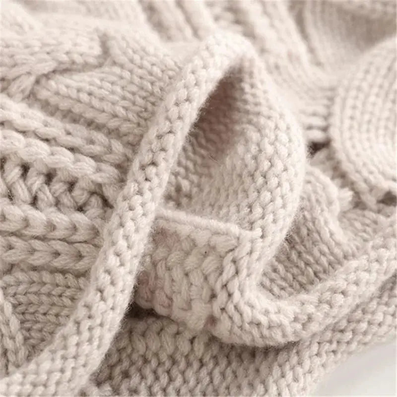 Homixa women's cable-knit turtleneck sweater with openwork detail and ribbed cuffs, cozy and stylish for fall and winter.