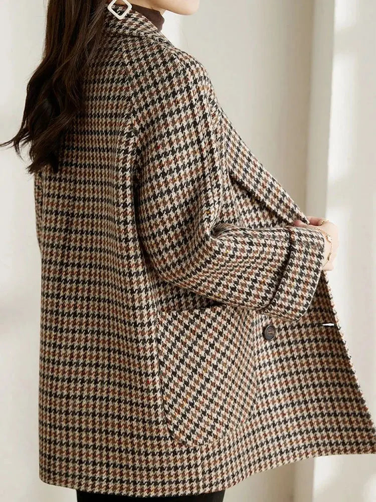 Women's casual button-front coat by Homixa featuring a tailored fit, structured lapels, and a classic coat silhouette.