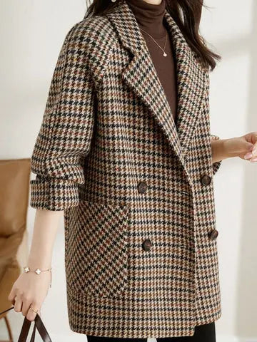 Women's casual button-front coat by Homixa featuring a tailored fit and structured lapels, suitable for everyday wear.