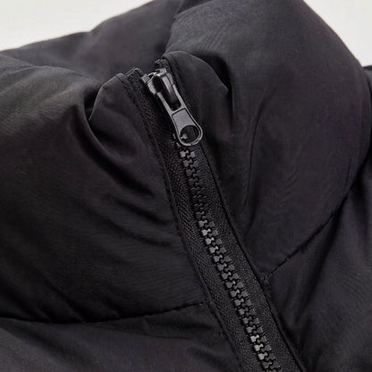Women's casual cropped quilted puffer vest by Homixa featuring a high collar, sleeveless design, and zip-front closure.