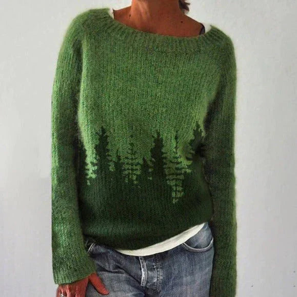 Women's Christmas sweater by Homixa with soft feel, relaxed fit, and festive Nordic pattern in cozy knit fabric.