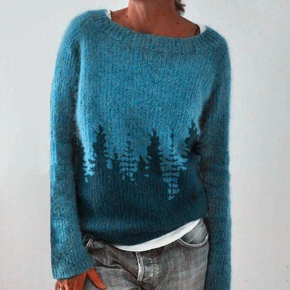 Women's Christmas sweater by Homixa featuring a soft feel, relaxed fit, and festive Nordic pattern.