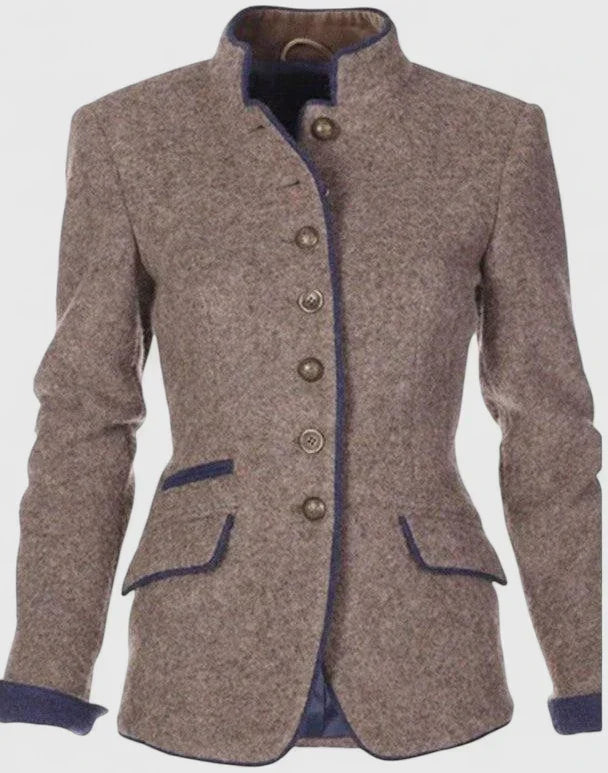 Women's formal button-front cardigan by Homixa with clean lines and a structured shape, perfect for professional or elegant outfits.