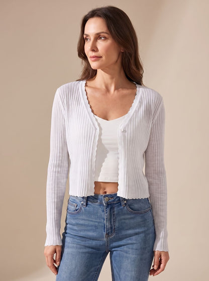 Women’s lightweight cardigan by Homixa, breathable knit with V-neck and button front, perfect for layering and casual wear.