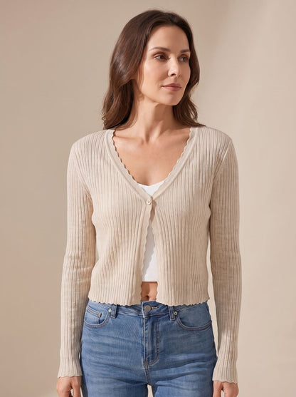 Women's lightweight cardigan by Homixa featuring breathable knit, V-neck, and button front, ideal for casual or layered wear.