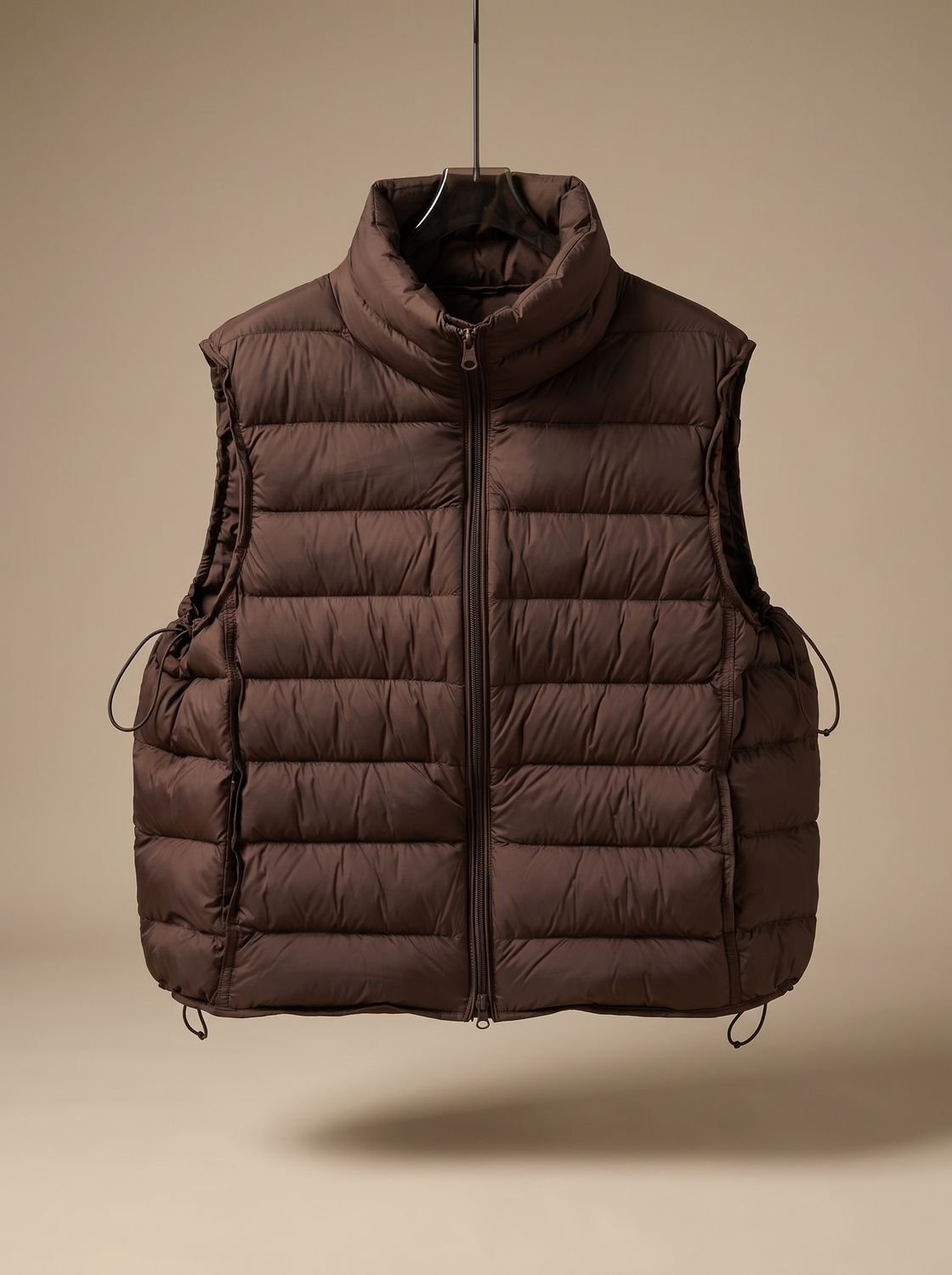Women's lightweight puffer vest by Homixa featuring a stand collar, sleeveless design, and two-way front zipper.
