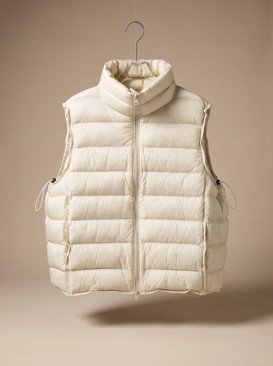 Women's lightweight sleeveless puffer vest with stand collar and two-way zipper, stylish and warm Homixa puffer vest.