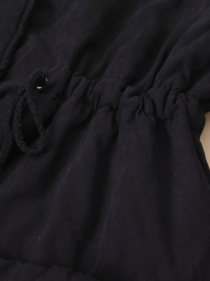 Women's Homixa winter parka with sherpa collar, drawstring waist, and front pockets, ideal for cold weather.
