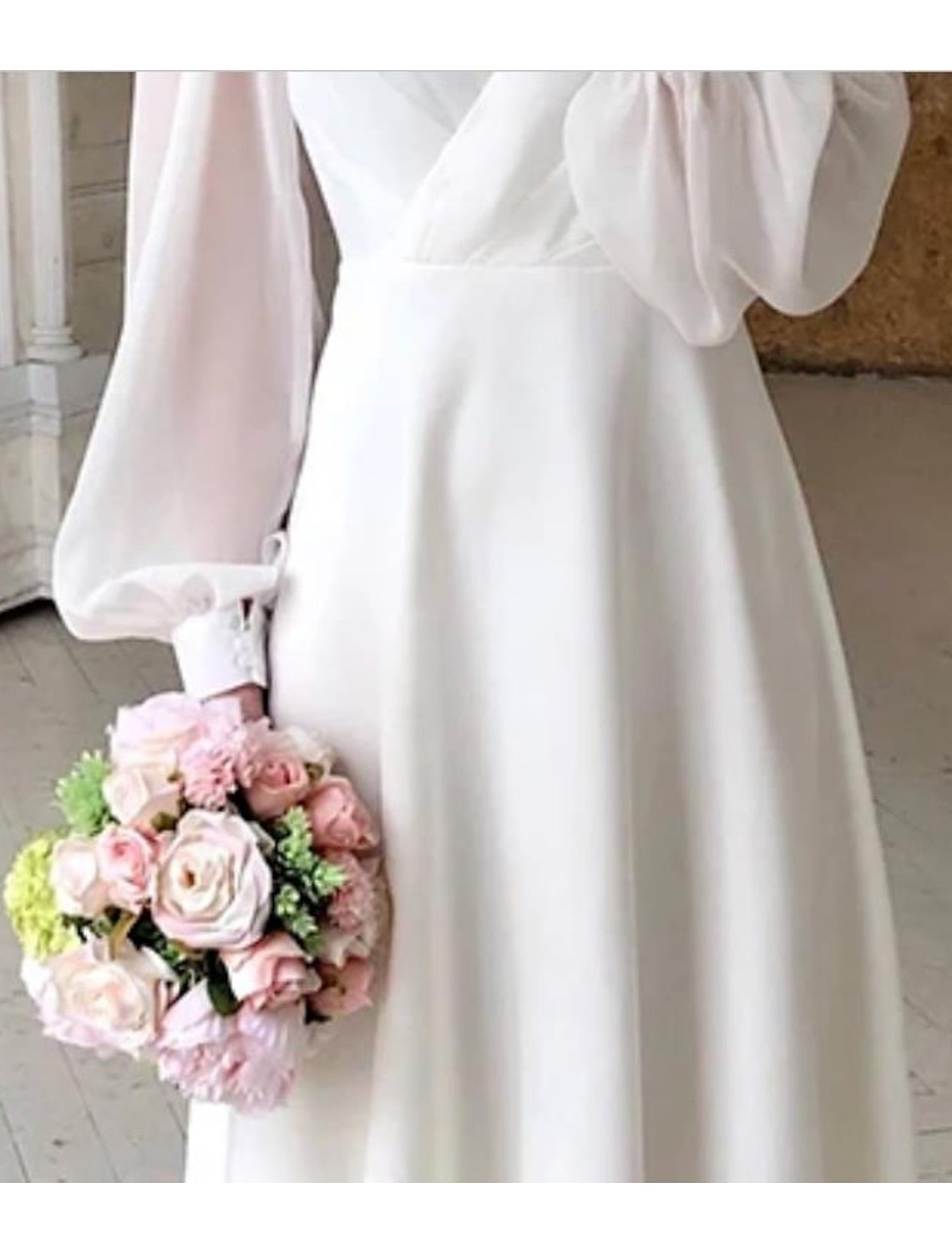 Homixa women's long-sleeve summer wedding guest dress with gently flared silhouette, perfect for elegant outdoor occasions.