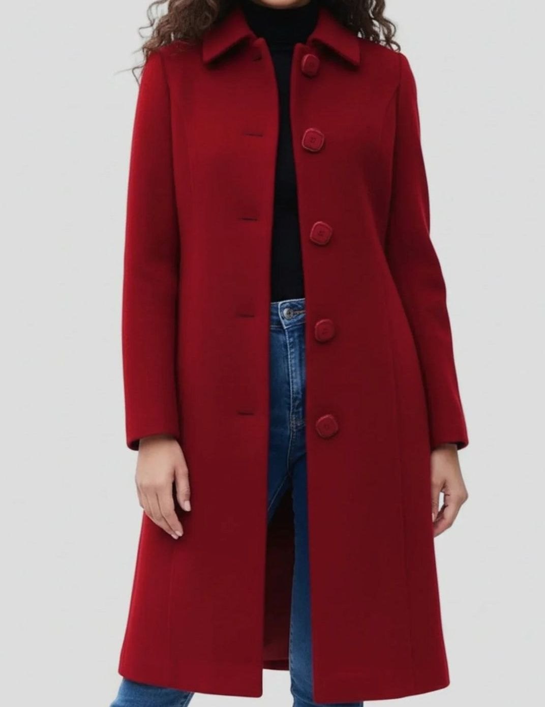 Homixa women's longline winter coat with single-breasted button front and below-knee hem, ideal for cold weather.