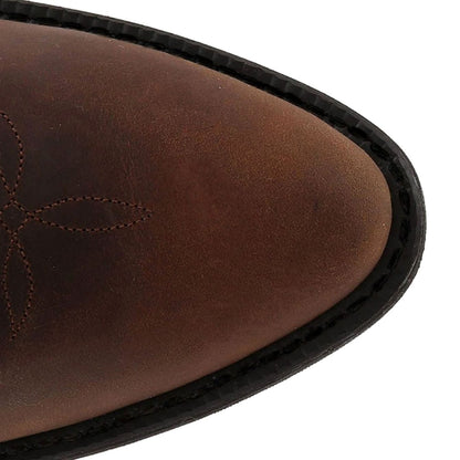 Women's Mid-Calf Cowboy Boots by Homixa with pointed toe, block heel, and tonal shaft embroidery, showcasing Western style and craftsmanship.