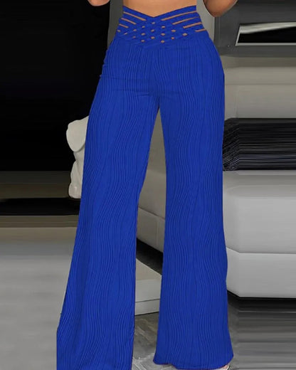 Women’s relaxed-fit high-waisted wide-leg dress pants with crossover waistband, Homixa chinos for women, stylish and comfortable trousers