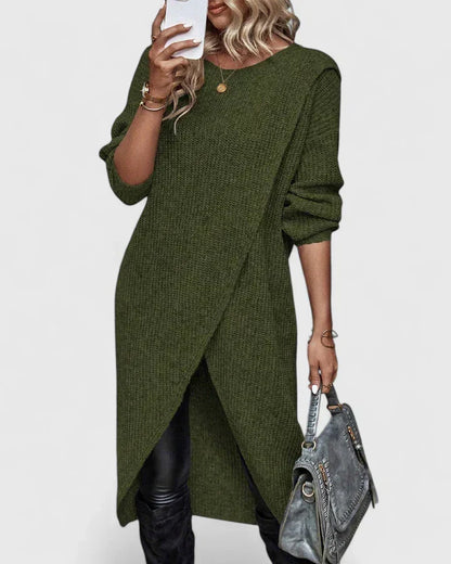Women's relaxed-fit knit dress by Homixa featuring a flattering wraparound silhouette and comfortable casual style.